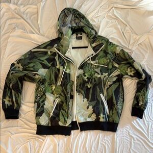 Nike Green Floral Hoodie windbreaker